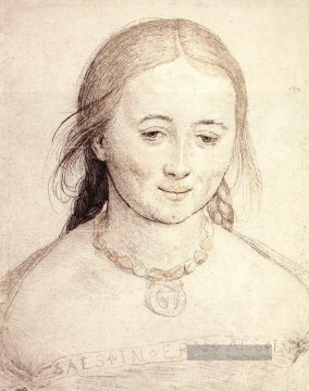  Hans Werke - Kopf einer Frau Renaissance Hans Holbein der Jüngere